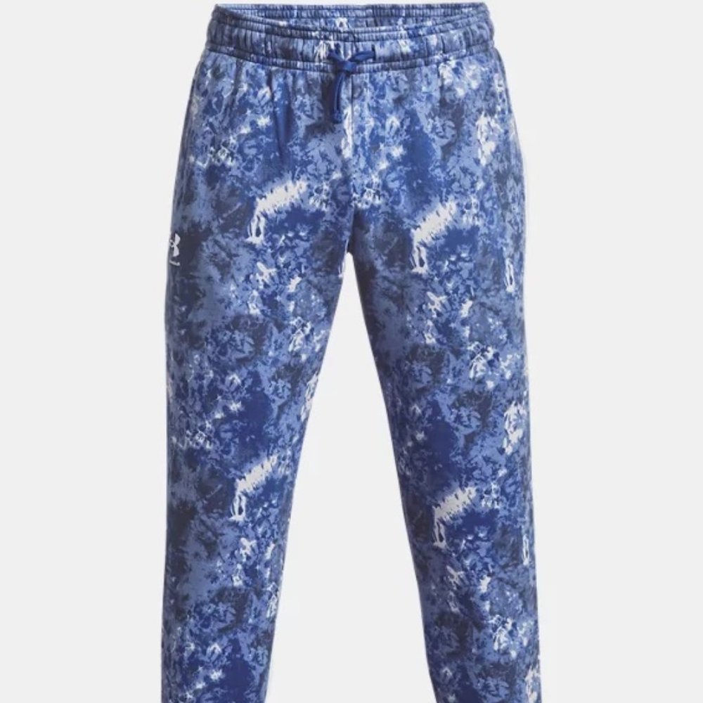 Under Armour Men's Rival Fleece Cloud Dye Jogger Pants Tech Blue/White Size M